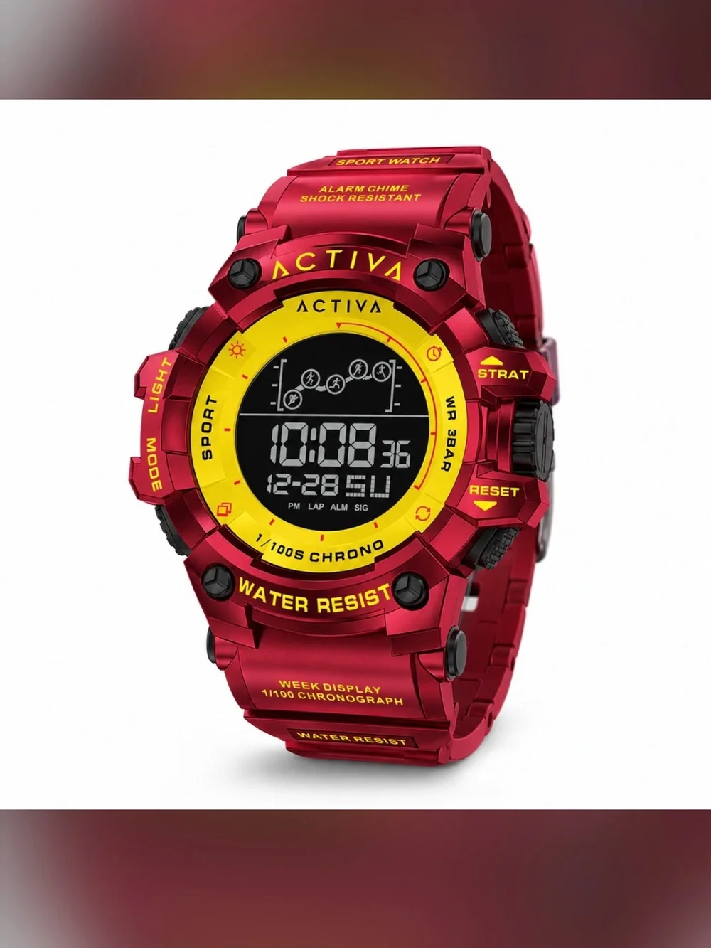 Invicta Red and Gold Digital Sports Watch